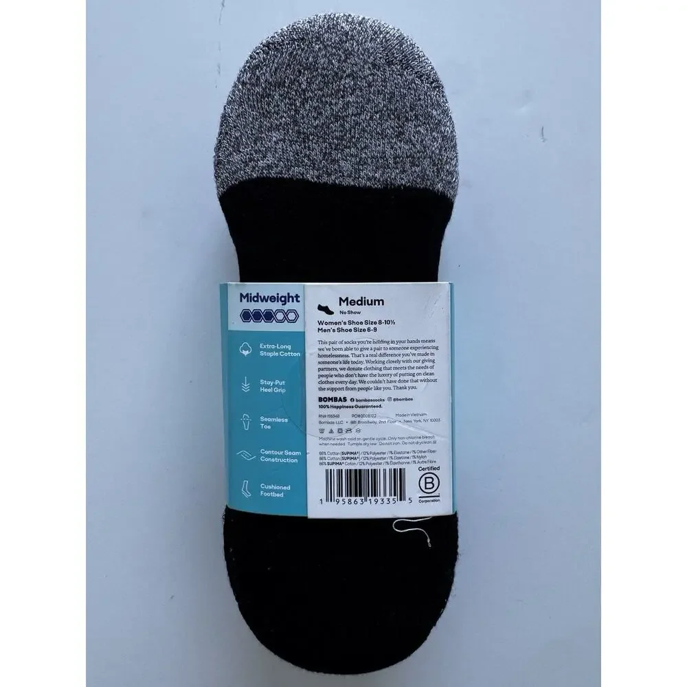 4 pairs Bombas Women's Cushioned No Show Socks Everyday Size Med 8-10.5 Midweigh - Picture 3 of 5